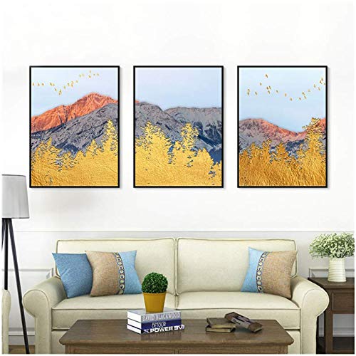 Toile art paysage abstrait de montagne, affiche decoration murale salon 50x70
