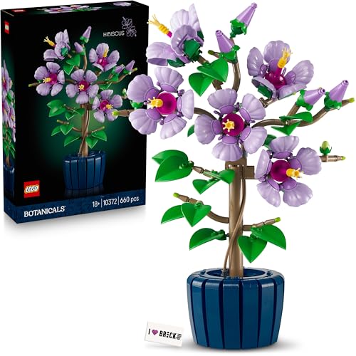 LEGO Hibiskus Blume (10372) - Blumen LEGO Botanicals Blumenstrauß Deko (inkl. bedruckter Fliese)