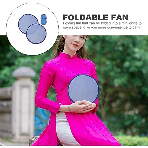 HOMSFOU Hand Held Fan Folding Round Fan Lightweight Compact Foldable Paper for Summer Wedding Festival Decoration - Image 4