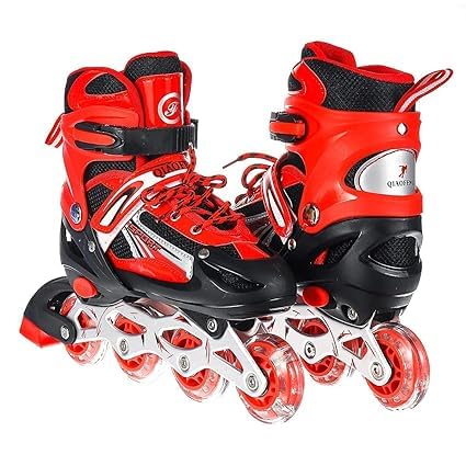 Skates Kit for Kids and Adults with All Illuminating Wheels, Outdoor Blades Roller Skates Adjustable Inline Skating Shoes for Sport, Boys,Girls (RED) (B0D7PPFC4F) Amazon Price History, Amazon Price Tracker