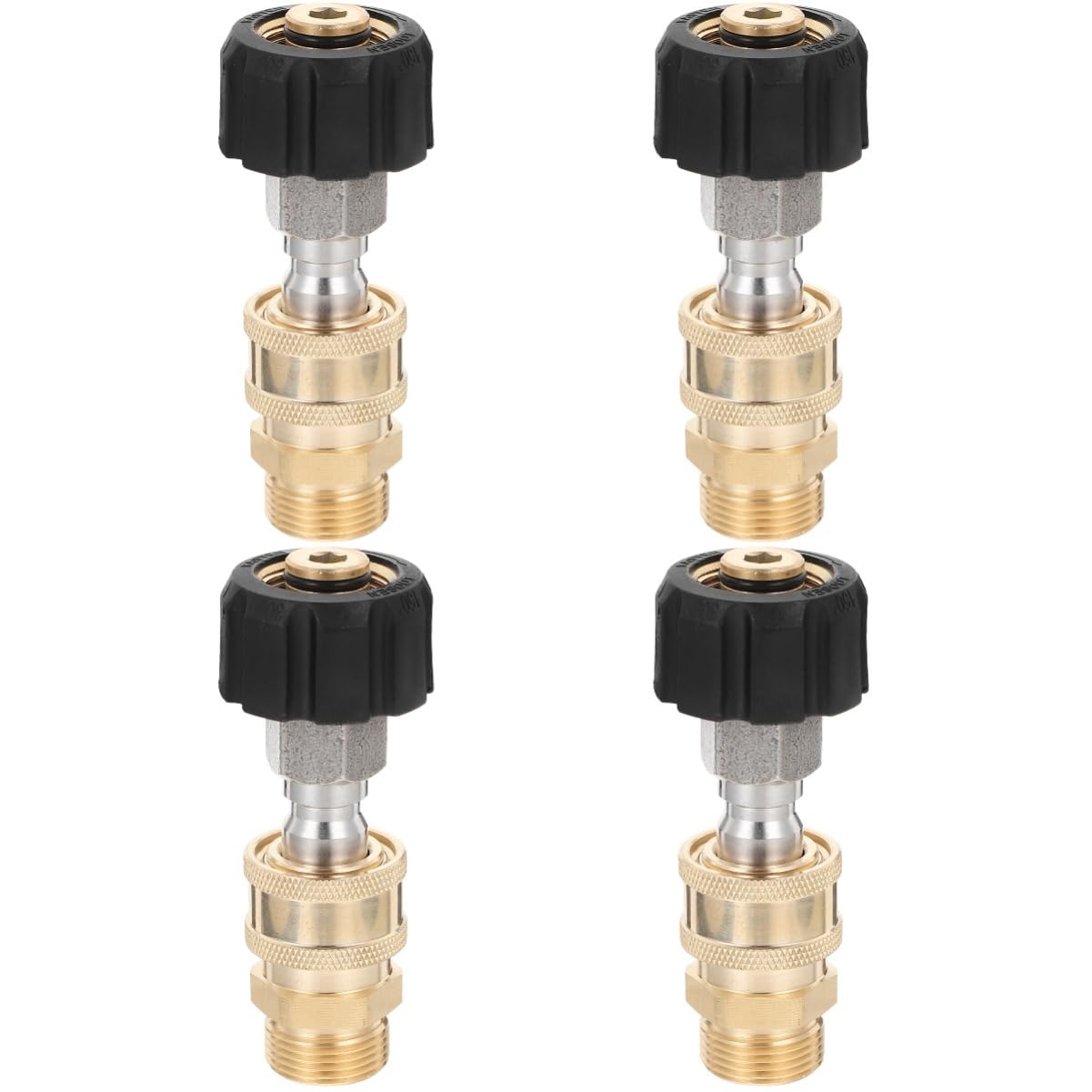 BESPORTBLE 4 Juegos Vacío Rápido Bomba Agua Retráctil Liberar Cable Adaptadores Turbo Tubo Grifo Hundir Fuerza Válvula Multi Varita Mágica Carrete De Manguera Conectar Mezclador Latón Golden