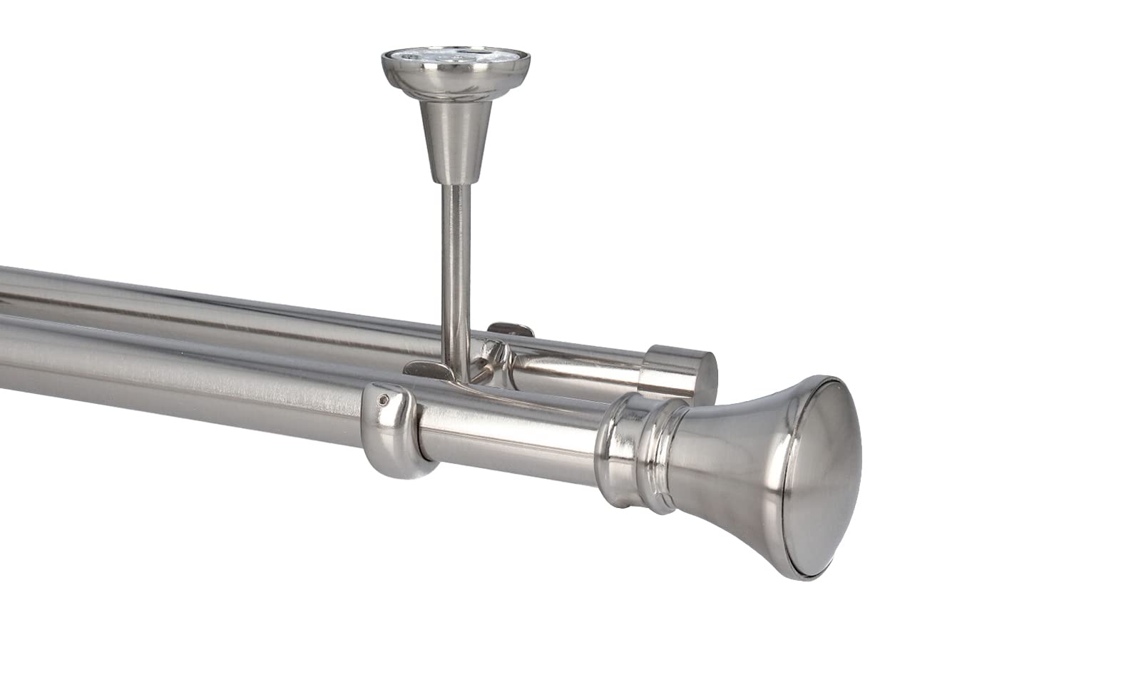Double Rideau 25mm 19mm Tringle à Rideau Sento PRYMA - Fixation Plafond - 25/19mm - Longueur 240cm - Acier Inox Tringle Rideau 240cm Support Classique