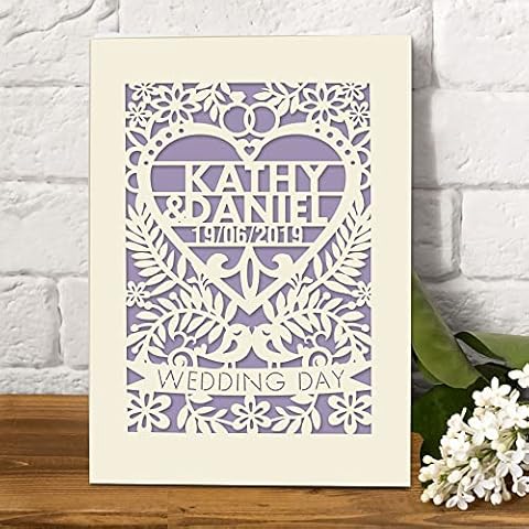 Personalised Lilac Purple Wedding Card Cover