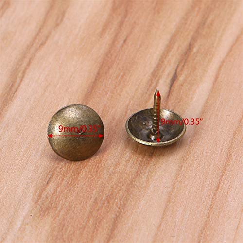 Clavos decorativos de interior en bronce antiguo, 100 piezas, para decoración de muebles y cajas miniatura 5