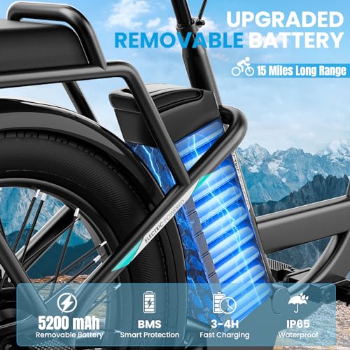 Image of Caroma Peak 1200W Electric Scooter with Seat, 20 inch Tires,30Miles&20MPH | All Terrain E Scooter with 2 Seats,Adjustable Electric Scooter for Adults with Basket,Adult Electric Bicycles Style Scooter