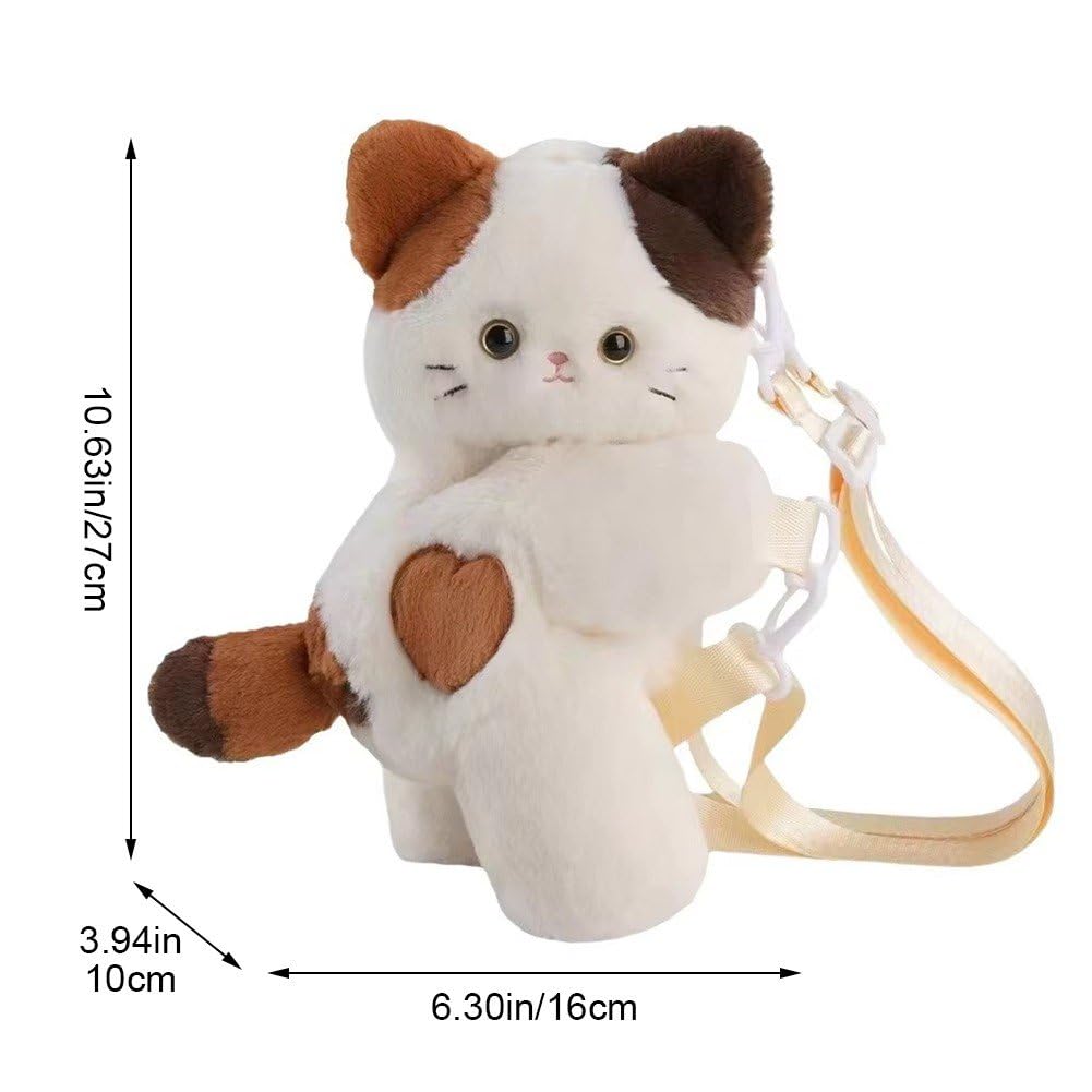 Amazon.co.jp: ショルダーバッグ ぬいぐるみ 猫 ふわふわ 可愛い 三毛