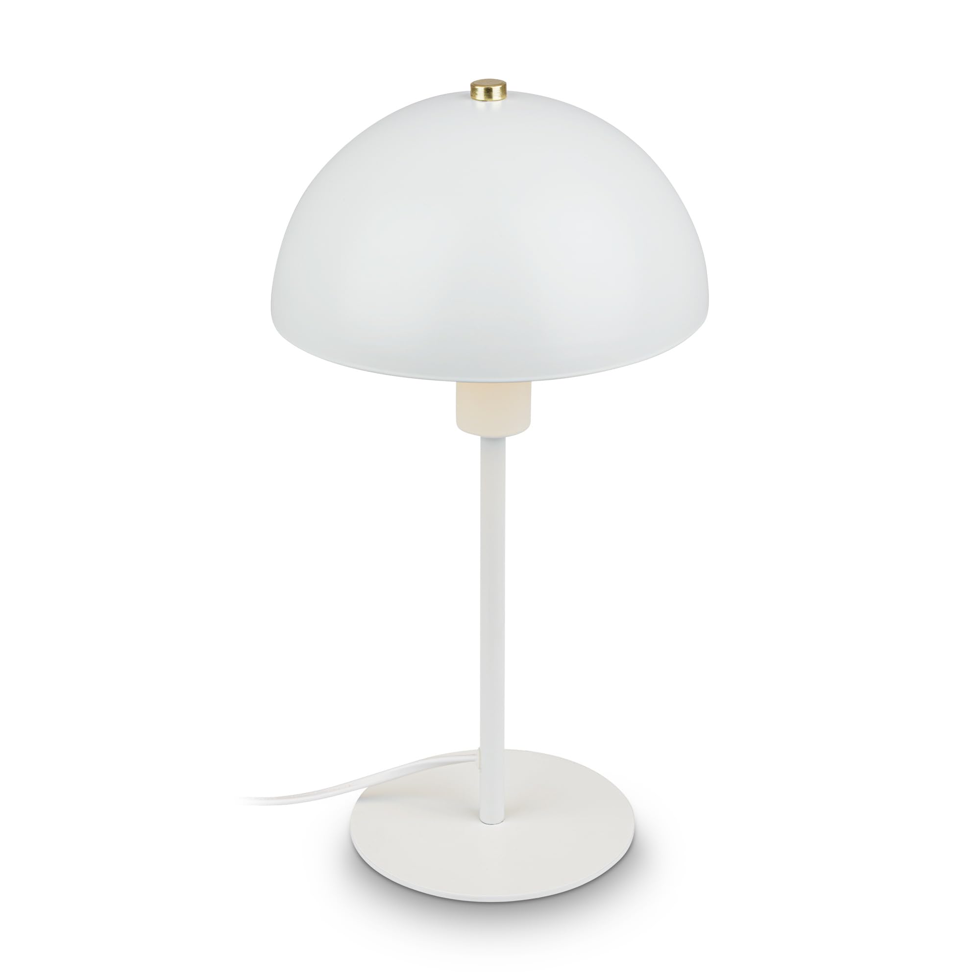 BRILONER - Nachttischlampe mit Kabelschalter, E14 Fassung, Tischlampe, Lampe, Schreibtischlampe, Tischleuchte, Bürolampe, Leselampe Bett, Leselicht, 18 x 35 cm (DxH), Weiß