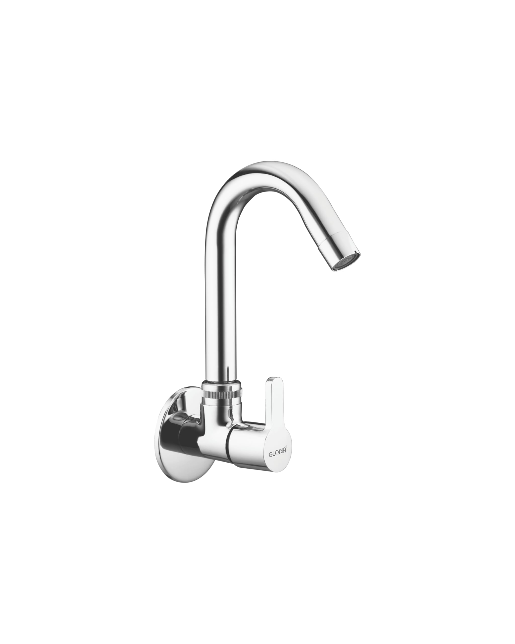 Gloria Bath Fittings | Sara Sink Cock for Kitchen Sink | 360° Rotating Spout with Foam Flow | Full Brass Tap with Premium Chrome Finish | Wall Mounted Kitchen Faucet | GBSC-786788-image-31