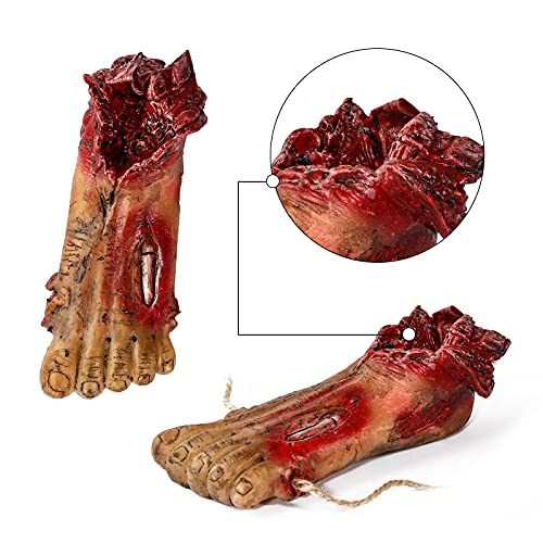 Halloween Blood Weapon Garland Banner Props Fake Scary Severed Hand Broken Body Parts For Haunted House Halloween Vampire Zombie Party Decorations Supplies (6Pcs Body Parts + 20Pcs Weapons) #TOP1