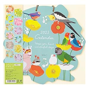 ミドリ 2023年 カレンダー 壁掛け ダイカット トリ柄 31242006