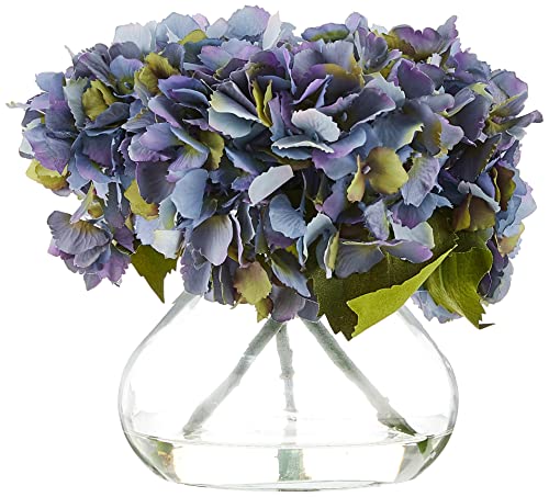 Nearly Natural 1356-Bl Blooming Hydrangea With Vase, Blue #TOP1