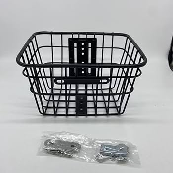 ホワイト自転車 前面バスケット付き Amazon | 自転車前カゴ (角型) バスケット 自転車 カゴ 前部収納