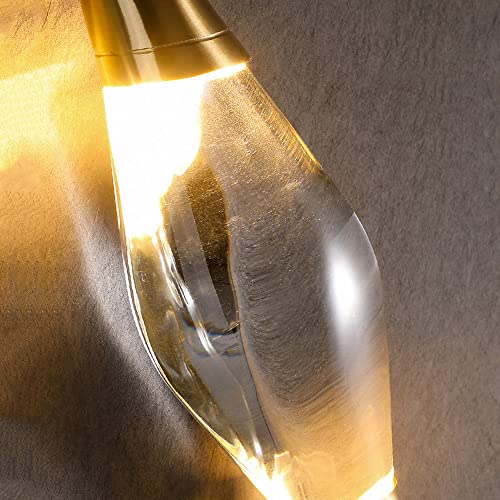 Jadssox Teardrop Crystal Wall Light Postmodern Copper Wall Sconce 7W Led Wall Mounted Lamp, Home Decor Lighting Fixture Indoor Wall Sconces For Living Room Bedroom Bedside #TOP3