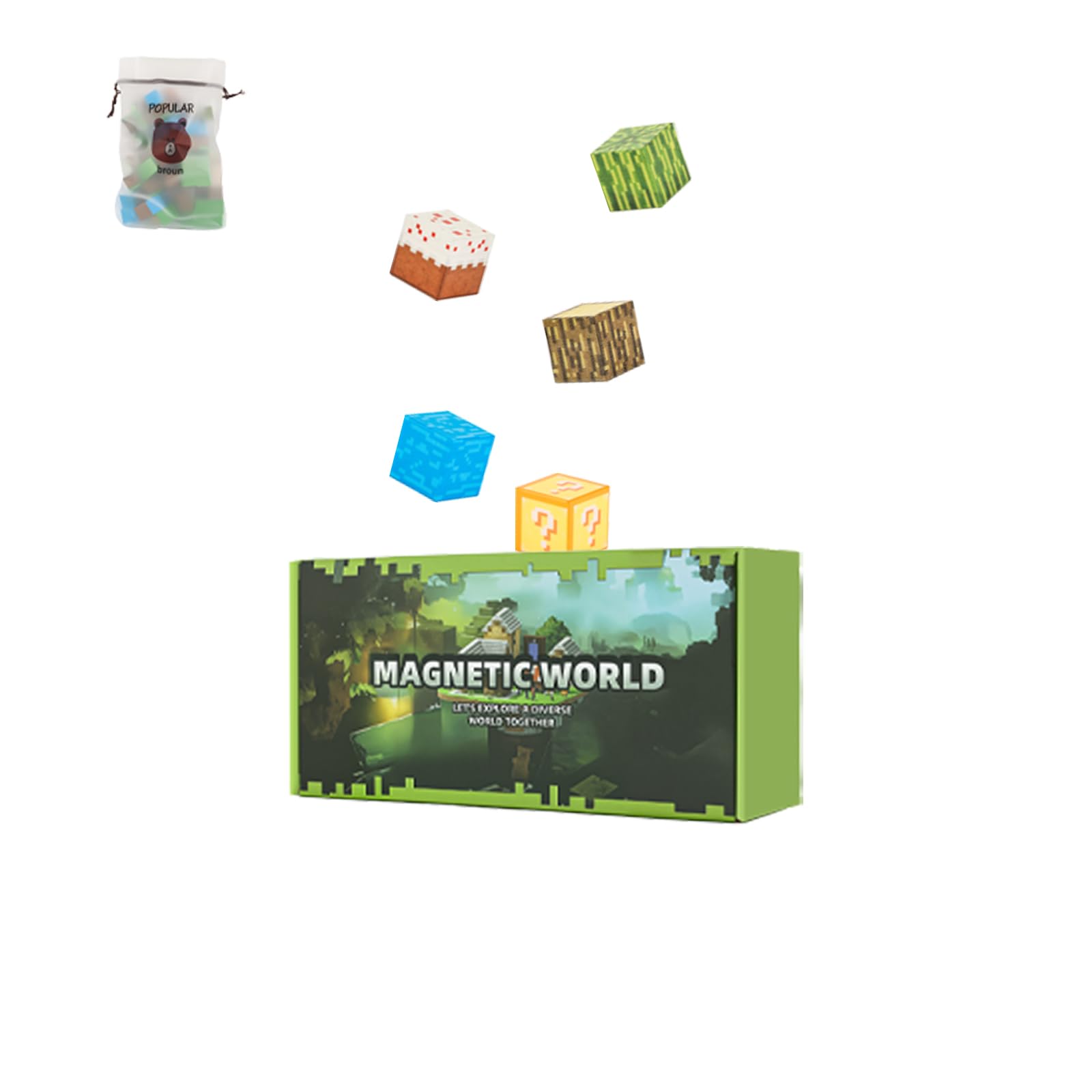 MEESHEEP 128PCS Magnetische Bausteine, Baue Genau Die Abgebildeten Modelle | STEM Montessori-Spielzeuge Kinder (3-10J) | Fördert Kreativität, Vorstellungskraft & Selbstvertrauen | Aufbewahrbar