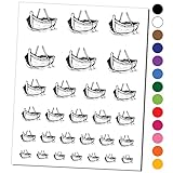 Sketchy Rowboat on the Water with Paddles Temporary Tattoo Water Resistant Fake Body Art Set Collection - Black (One Sheet)