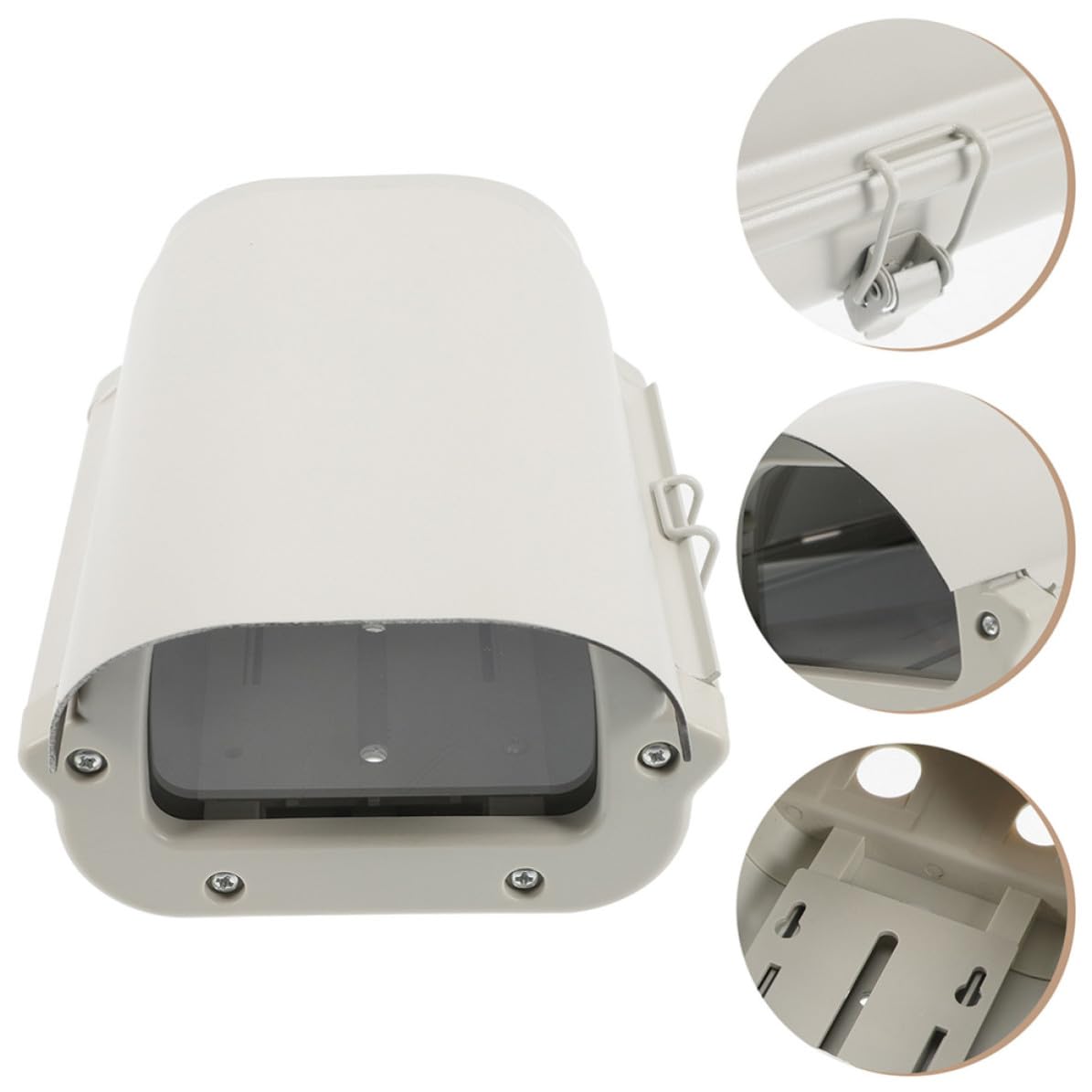 Happyyami Wetterfeste und Staubdichte Schutzabdeckung aus Aluminiumlegierung für Außenkameras Robuste Regenschutz Haube für Überwachungskameras im Außenbereich