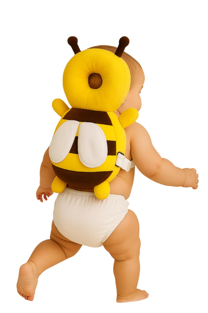 ONFEET Head Safety Protector Toddler, Infant Head Protection Backpack for Learning Walking Baby, Head Safety Crawling Baby,Round Comfortable Walking Protector 6 to 48 Months-Honeybee-image-7