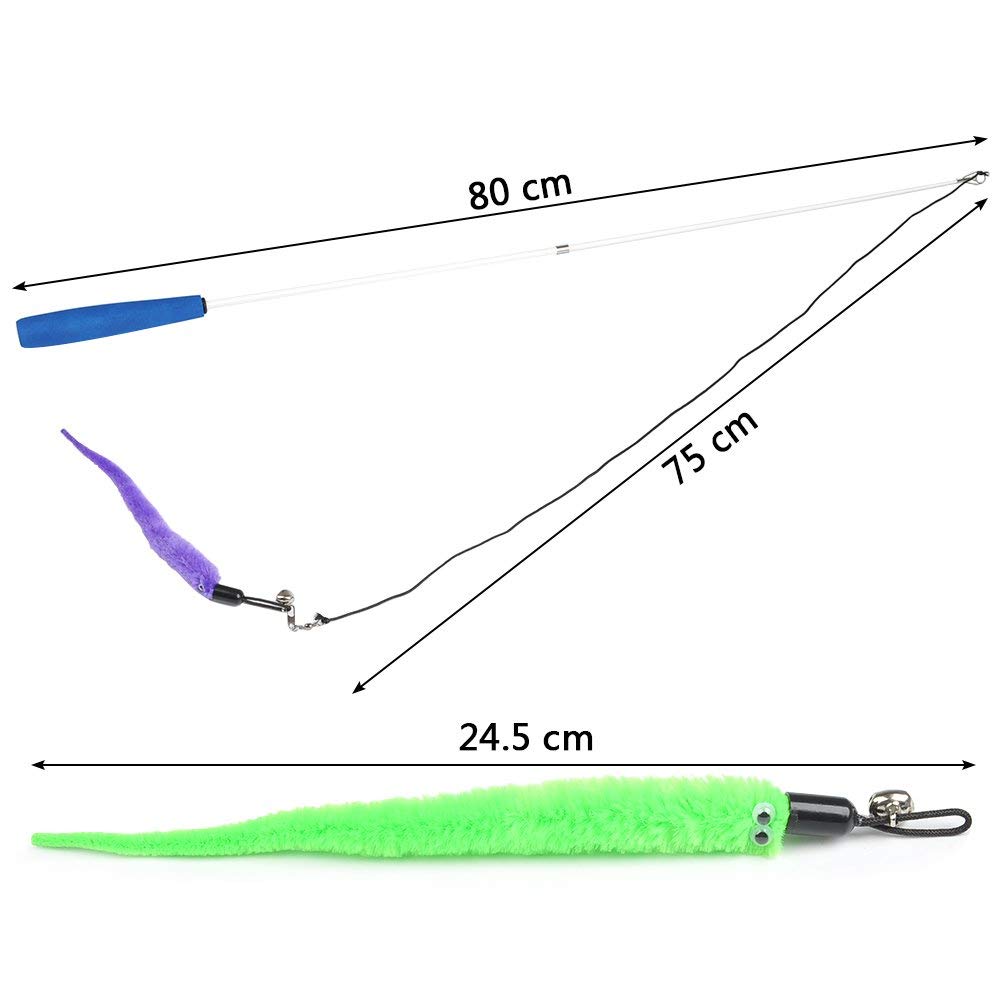 Bacchette Gioco Per Gatti Con Piume - 4 Pezzi Interattivi, Asta Telescopica, Ideale Per Divertimento E Movimento - Foto 12