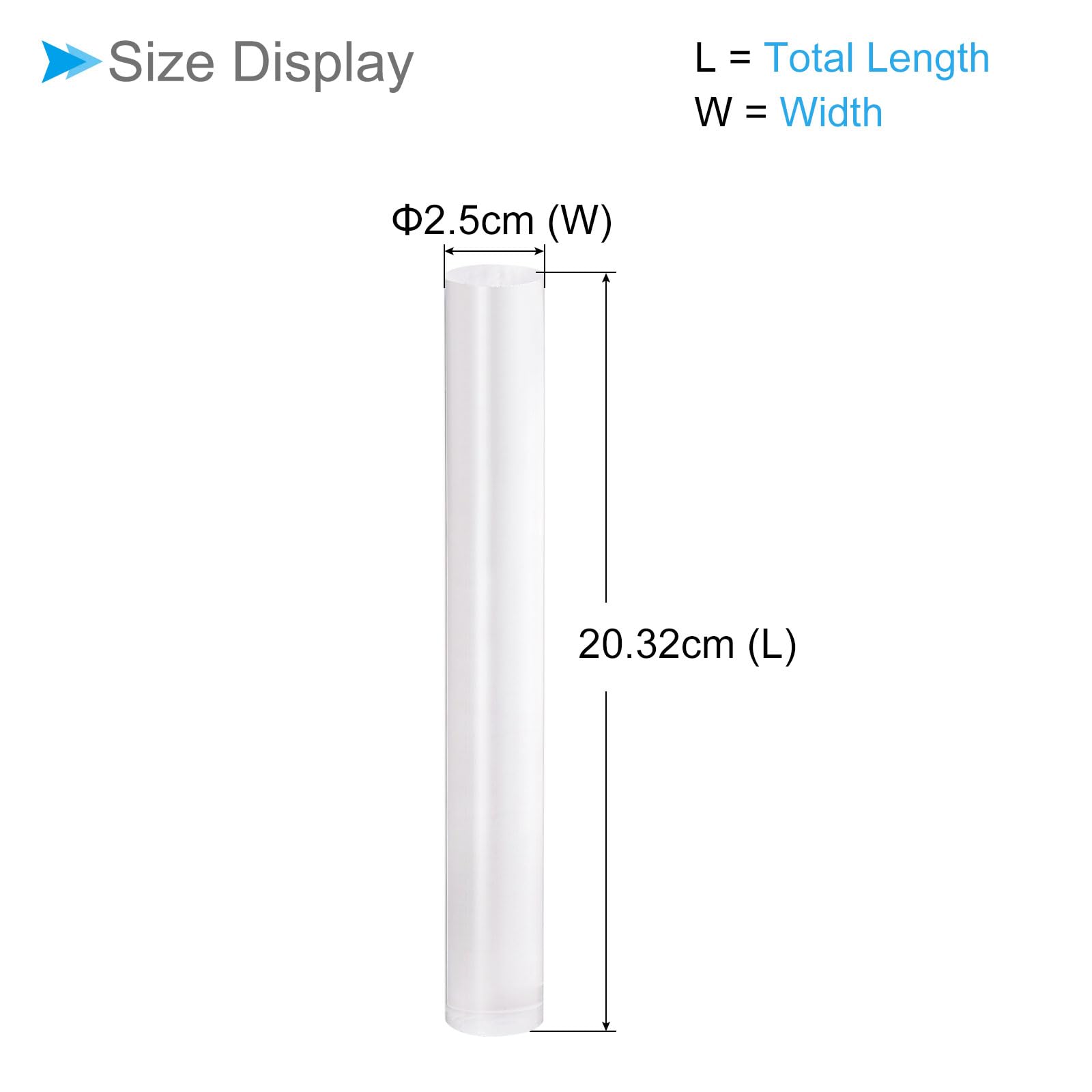 CoCud Acrylic Clay Roller, 8 Inch Length 1 Inch Dia., Acrylic Non-Stick Rolling Pin Roller Transparent - Image 2