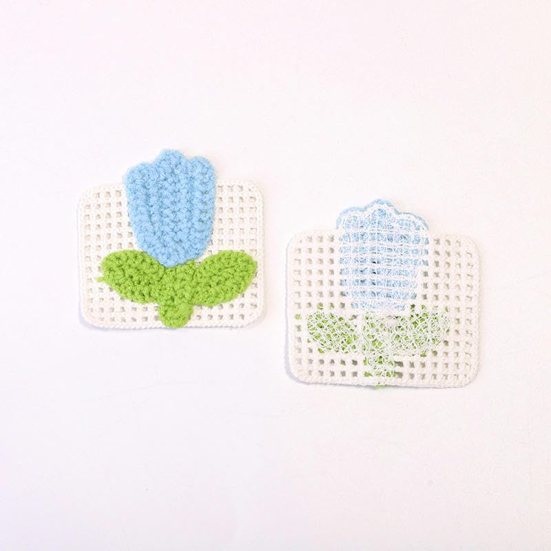 Naszywka haftowana 6 * 6CM 10PCS Kwiaty tulipanów Ręcznie robione szydełkowe aplikacje Szydełkowe naszywki kwiatowe Małe haftowane Aplikacje żelazne na odzież(Coffee)