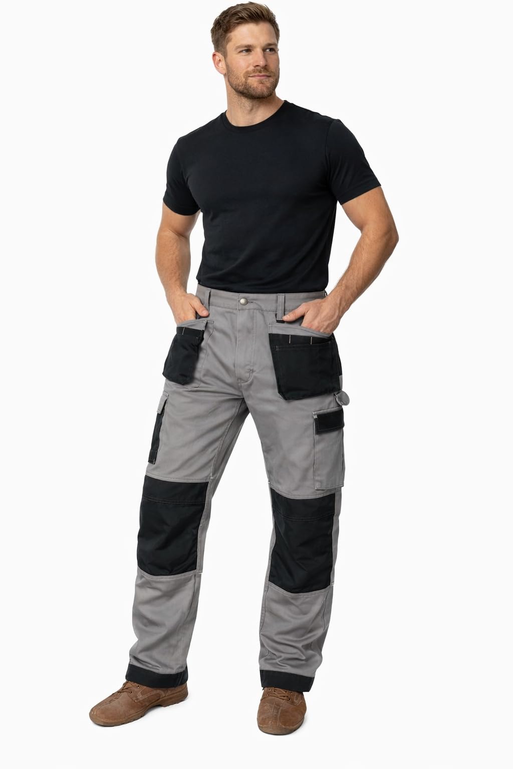 GRS Multi Pockets Mens Combat Cargo Work Trouser with Knee Pad Pockets (Various Sizes and Colours: 28" - 50") — view 2