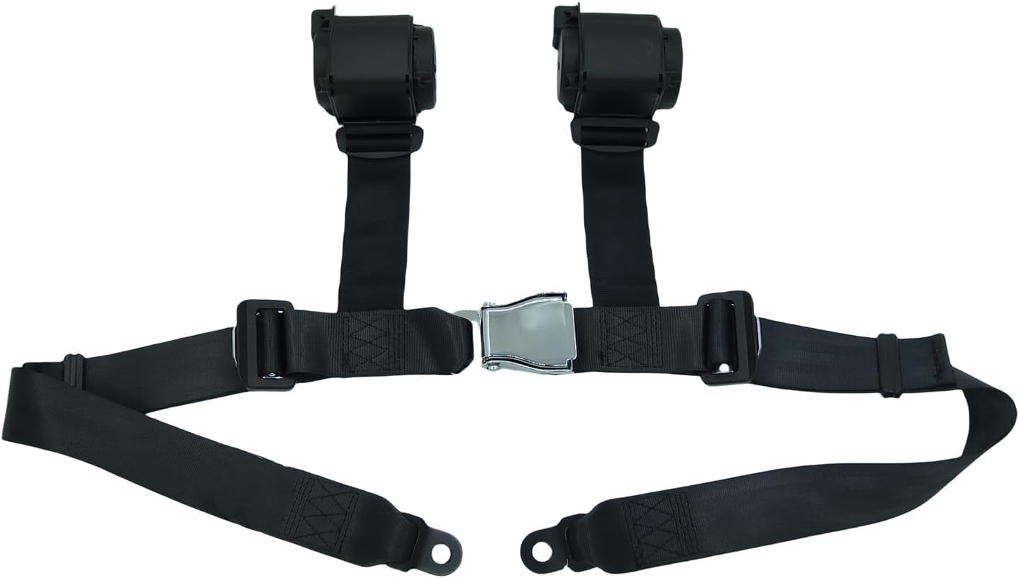 Yakitoko Universal 4 Point Quick Buckle Harness with Adjustable Back for UTV ATV Go Kart Excavator Skid Loader Backhoe Dozer Telehandler Lawn Mower Black