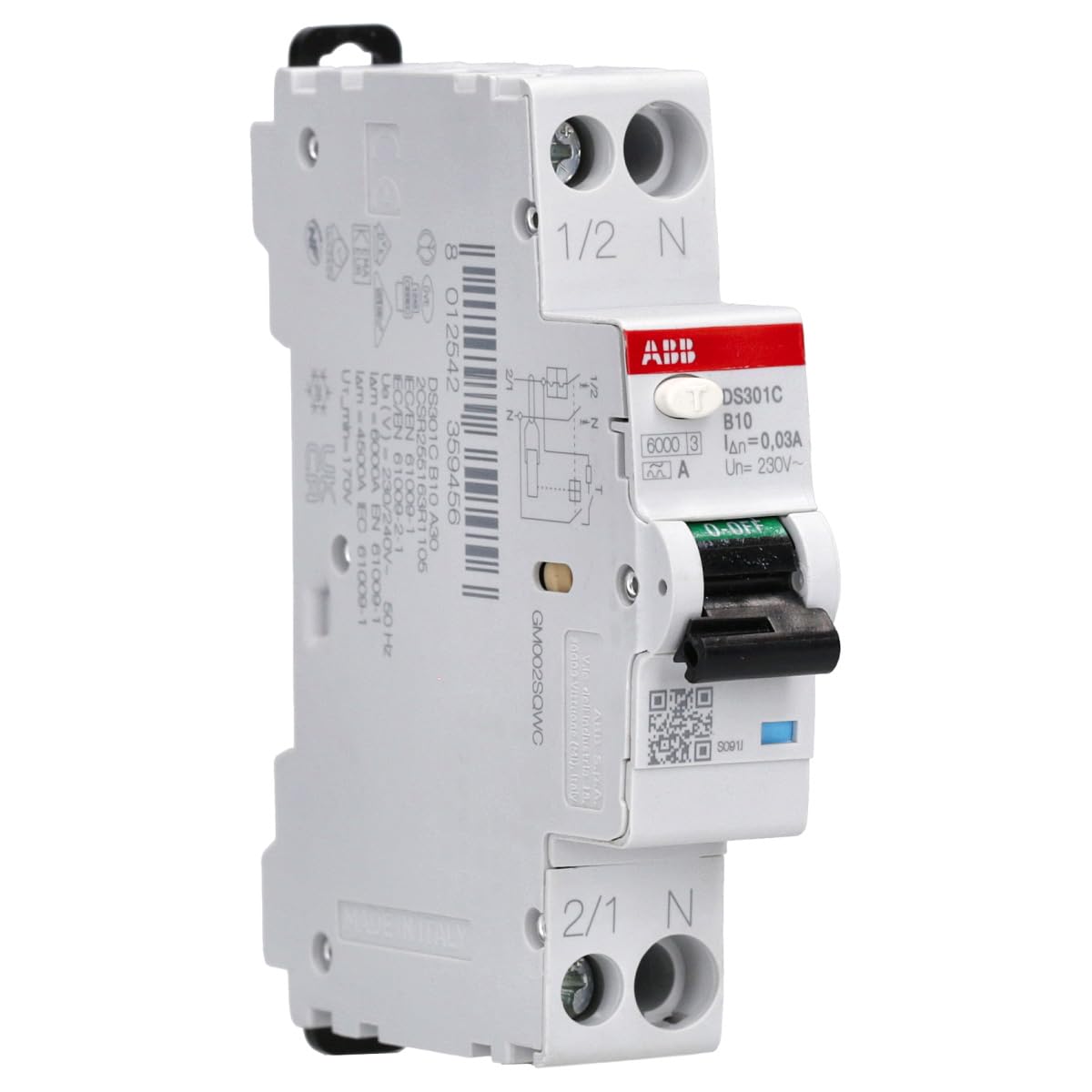 ABB DS301C B10 A30 - FI/LS-Schalter RCBO 10A 30mA TypA 1P+N B-Charakteristik