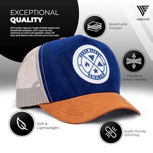 Image of Urban Effort Trucker Hat for Men - Mesh Back Baseball Cap, 5 Panel Snapback Hats for Men and Women