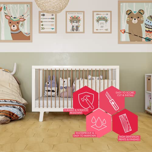 Basecore Hex Hexagon Vinyl Flooring Pine 5.75" Diy Self Adhesive Textured Modern Floor Tile Peel & Stick Tile | Sample Tile #TOP3