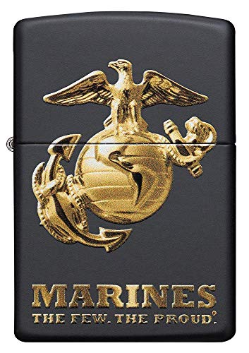 Encendedor Zippo U.S. Marine Corps Logo Negro Mate miniatura 2