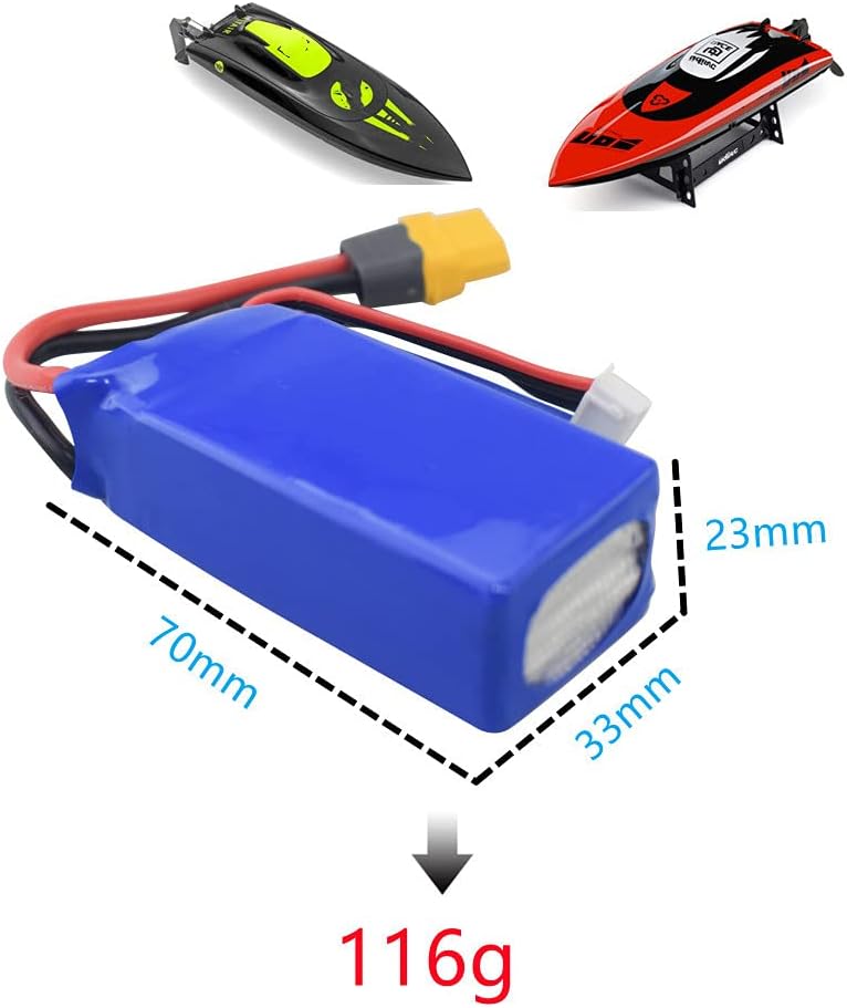 sea jump 11.1V 1500mah Lithium Battery for Udirc UDI010 Brushless Motor High Speed RC Boat Accessories XT60 Interface Remote Control Off-Road Vehicle Drone Power Type Rechargeable Lithium Battery