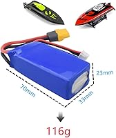 Vista 2 de Fytoo Batería de litio para Udirc UDI010, motor sin escobillas, de alta velocidad, control remoto, accesorios para barcos, interfaz XT60, control