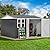 DWVO 10x10ft Metal Outdoor Storage Shed with Window, Lockable Tool Storage Sheds, Oversized Steel Garden Sheds with Sloped Roof for Backyard, Patio, Garage, Lawn, Gray & White