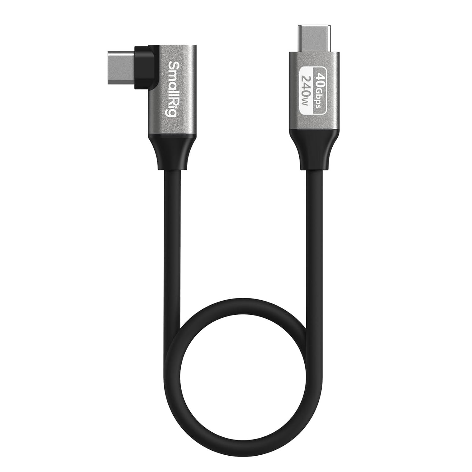 SMALLRIG USB4 40Gbps USB-C Cable, 240W Fast Charging & 8K@60Hz Video & 40Gbps Data Transfer, 35cm/13.8in Straight to Angled Connectors with Cable Tie, for MacBook for iPad Pro for iPhone - 5075 - Image 9