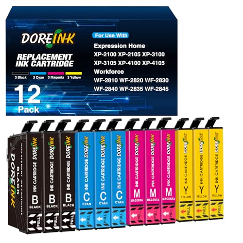 12-Pack Ersatz für 603 XL Druckerpatronen Kompatibel mit Epson Expression Home XP-3100 XP-3105 XP-2100 XP-2105 XP-4100 XP-4155 Workforce WF-2810 WF-2830 WF-2835 WF-2850