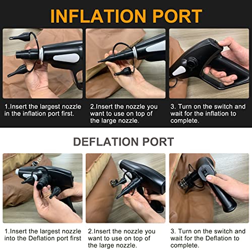 Electric Air Pump For Inflatable, Portable Electric Pump, Air Mattress Pump, Quick Fill Inflate And Deflate With 3 Nozzles, 110-240V/12V Dc Air Pump For Outdoor Camping, Air Mattress, Pool Float Boat #TOP4