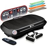 LifePro Vibration Plate Exercise Machine - Whole Body Workout Vibration Fitness Platform w/ Loop Bands - Home Training Equipment (Black)