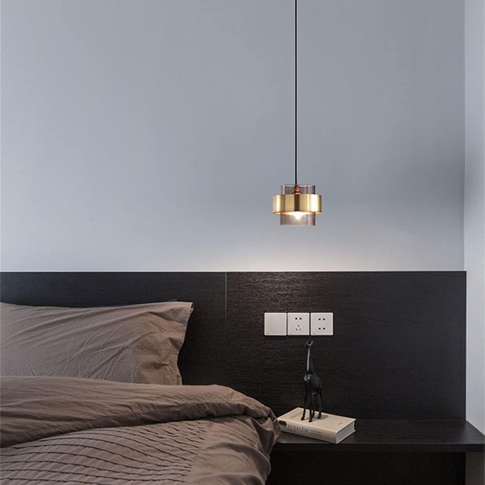 LED Modern Chandelier Lamp Personality Model Room Glass Hanging Lamp Luxury Bedside Bedroom Restaurant Chandelier Simple Corridor Entrance Hanging Lamp
