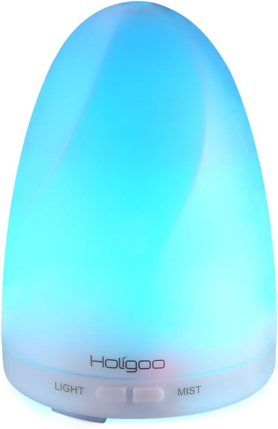 Qedertek Essential Oil Diffuser, 100ml Ultrasonic Cool Mist Portable Aromatherapy Humidifier, 7 LED Lights and Waterless Auto Shut-Off for Home Office Bedroom