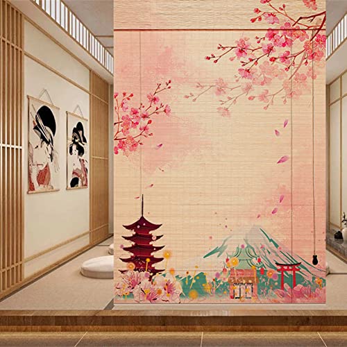 Wugchda Bamboo Blackout Window Shades, Japanese Style Blackout Roman Curtains, Privacy Partition Shutter For Sushi Restaurant Bistro, Custom Size (Color : A, Size : 1X2M) #TOP1