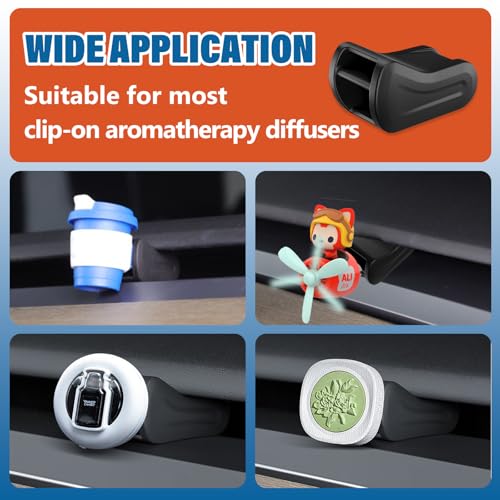 Image of 4-Pack Air Freshener Adapter Compatible with Model 3 /Y | Soft Silicone, No Scratch. Tool-Free Install. Works with Most Clip-On Fresheners.