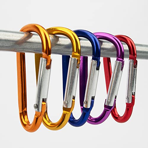 Temlum 10pcs Carabiner Clips Aluminum D-Ring Clip Small Snap Hook for Keys Backpack, Dog Leash, Fishing, Hiking (3 x 5.8cm) - Image 4