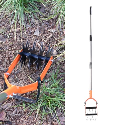 Masyrt Attrezzo per Motozappa Manuale Regolabile per Coltivatore di Terreno da Giardino in Acciaio Inossidabile con Lama da Diserbo per Allentare, Riseminare e Miscelare Il