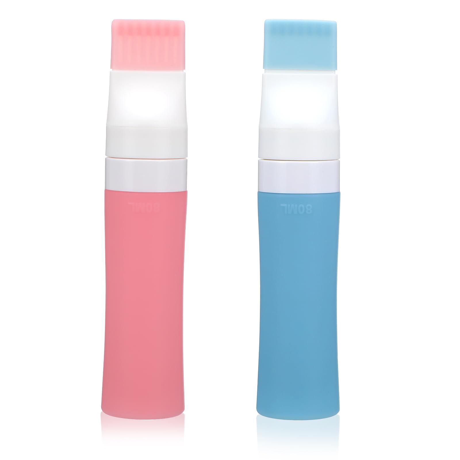 JIEYAO Applicatore di olio per capelli, 2 flaconi di silicone da 80 ml, con diverse aperture, pettine per la tintura dei capelli, per la cura del cuoio capelluto