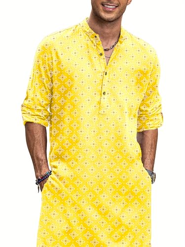 Image of BE ACTIVE Cotton Kurta for Men | Traditional and Classy Design | Indian Kurta | Full Sleeve Kurta