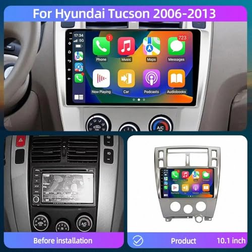 Radio de coche audio estéreo 2 DIN con Android Auto inalámbrico 2