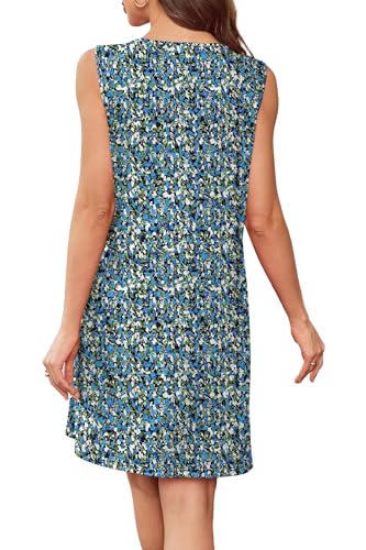 Image of BKRIVE Womens Lightweight Sleeveless Summer Dresses | Lace Yoke Neckline, Figure-Flattering for All Shapes - Ideal Beach Cover-Up & Hot-Weather Travel Essential
