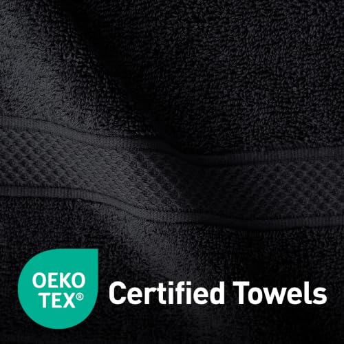 Image of MYTRIDENT Hand Towel | Urban Comfort | Quick Drying | Travel Friendly | for Men /Women | 2 Pc Hand Towel (40 cm x 60 cm) | 100% Cotton 450 GSM - Black