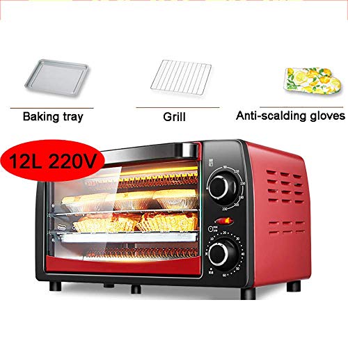 Mini horno de 1050 vatios, tostador eléctrico multifuncional para uso general, tamaño pequeño y fácil de transportar, adecuado para acampar al aire libre, viajar, puede ayudarlo a preparar deliciosos
