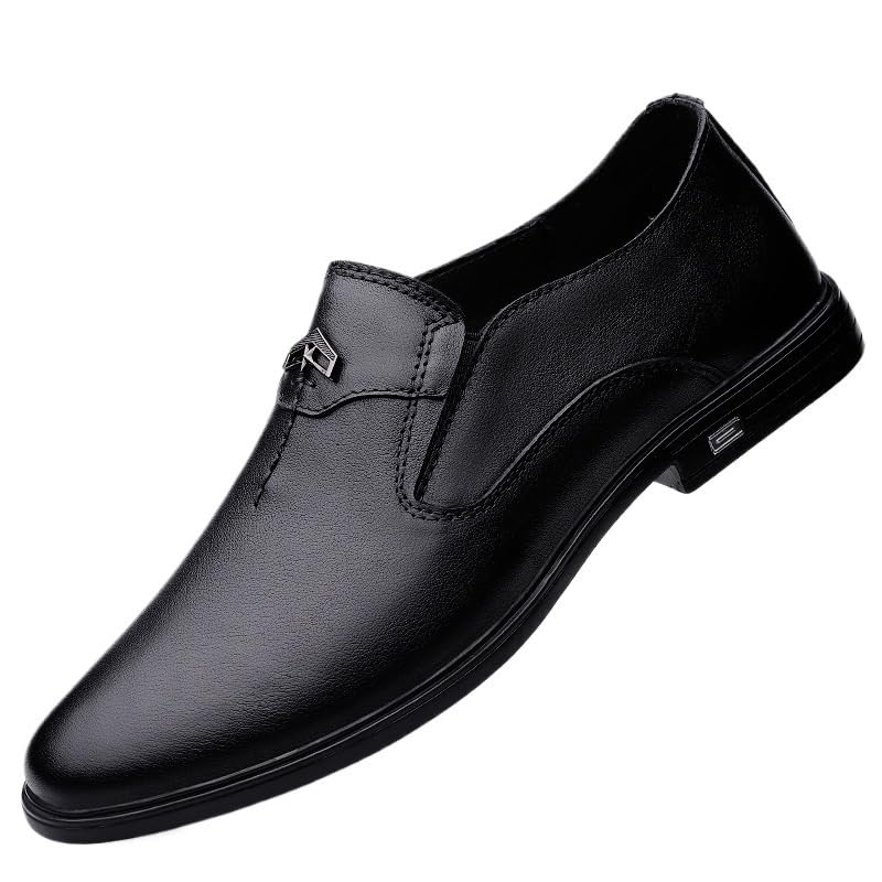 Men's Patent Leather Business Working Oxford Shoes Fashion Slip-On Classic Formal Dress Shoes Mens Retro Comfortable Tuxedo Pointed Toe Dress Shoes